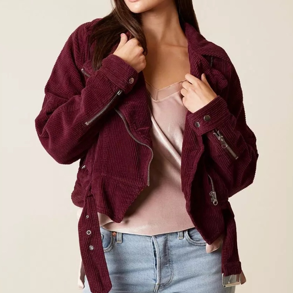 FREE PEOPLE Dolman Moto Corduroy Jacket